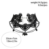Gothic Hollow Lace Tassel Choker Necklace Halloween Jewelry