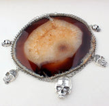 Goth Punk Skeleton Choker Necklace Silver Skull Chains Halloween Gift