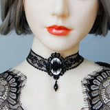 Women Halloween Lace Necklace Decorative Choker Charm Necklace