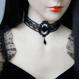 Women Halloween Lace Necklace Decorative Choker Charm Necklace