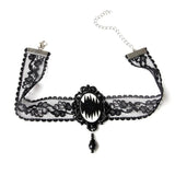 Women Halloween Lace Necklace Decorative Choker Charm Necklace