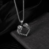 Gothic Halloween Skull Pendant Necklace Stainless Steel