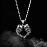 Gothic Halloween Skull Pendant Necklace Stainless Steel