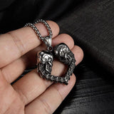 Gothic Halloween Skull Pendant Necklace Stainless Steel