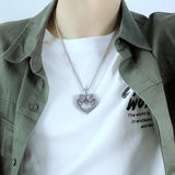 Gothic Halloween Skull Pendant Necklace Stainless Steel