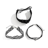 Vintage Gothic Chocker Punk Halloween Skull Necklace Lace Necklaces