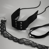 Vintage Gothic Chocker Punk Halloween Skull Necklace Lace Necklaces