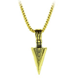 Men's Matte Long Necklace with Arrow Pendant Hip Hop Rock Gift