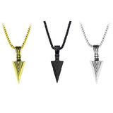 Men's Matte Long Necklace with Arrow Pendant Hip Hop Rock Gift