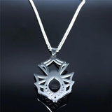 Goth Spider Stainless Steel Hip Hop Necklace Men Silver Punk Rock Necklace