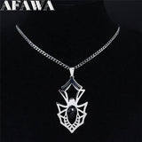Goth Spider Stainless Steel Hip Hop Necklace Men Silver Punk Rock Necklace