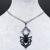 Goth Spider Stainless Steel Hip Hop Necklace Men Silver Punk Rock Necklace