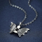 Vintage Bat Pendant Necklace Plated Punk Gothic Witch Choker Necklaces