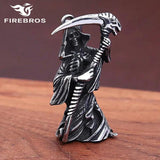 Stainless Steel Death God Skull Necklace Punk Jewelry Halloween Gift