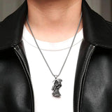Stainless Steel Death God Skull Necklace Punk Jewelry Halloween Gift
