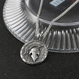Roman Soldier Round Pendant Necklace Stainless Steel Jewelry