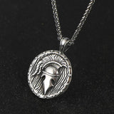 Roman Soldier Round Pendant Necklace Stainless Steel Jewelry