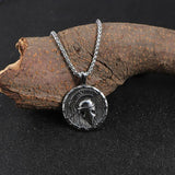 Roman Soldier Round Pendant Necklace Stainless Steel Jewelry