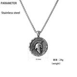 Roman Soldier Round Pendant Necklace Stainless Steel Jewelry