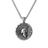 Roman Soldier Round Pendant Necklace Stainless Steel Jewelry