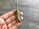 Vintage Cicada Pendant Necklace Unisex Men's Jewelry