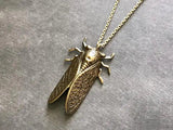 Vintage Cicada Pendant Necklace Unisex Men's Jewelry