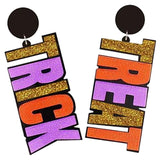 Halloween Acrylic Dangle Earrings Asymmetrical Costume Jewelry Funny Funky
