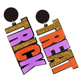 Halloween Acrylic Dangle Earrings Asymmetrical Costume Jewelry Funny Funky