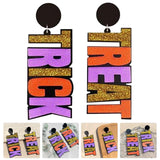 Halloween Acrylic Dangle Earrings Asymmetrical Costume Jewelry Funny Funky