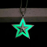 Vintage Glowing Pentagram Pendant Evil Magic Star Necklace