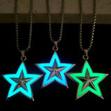 Vintage Glowing Pentagram Pendant Evil Magic Star Necklace
