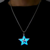 Vintage Glowing Pentagram Pendant Evil Magic Star Necklace