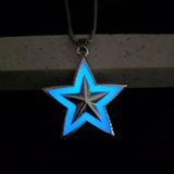 Vintage Glowing Pentagram Pendant Evil Magic Star Necklace