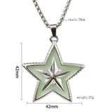 Vintage Glowing Pentagram Pendant Evil Magic Star Necklace