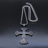 Gothic Cross Chain Necklace Stainless Steel Pendant