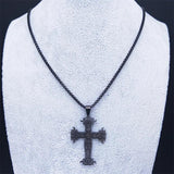 Gothic Cross Chain Necklace Stainless Steel Pendant