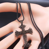 Gothic Cross Chain Necklace Stainless Steel Pendant