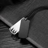 Gothic Halloween Skull Fire Men's Tag Pendant Necklace
