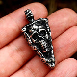 Punk Rock Stainless Steel Skull Pendant Necklace Gothic Jewelry