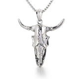 Big Bull Head Pendant Necklace For Men Halloween Jewelry