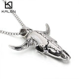 Big Bull Head Pendant Necklace For Men Halloween Jewelry