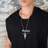 Big Bull Head Pendant Necklace For Men Halloween Jewelry