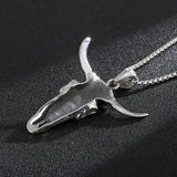 Big Bull Head Pendant Necklace For Men Halloween Jewelry
