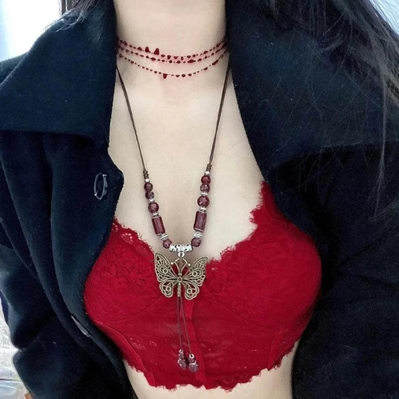 Halloween Blood Choker Necklace Tiny Blood Drop Chain