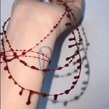 Halloween Blood Choker Necklace Tiny Blood Drop Chain