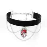 Vintage Red Crystal Halloween Spider Pendant Women Necklaces Gothic