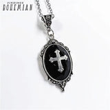 Gothic Cross Pendant Necklace Vampire Halloween Jewelry