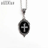 Gothic Cross Pendant Necklace Vampire Halloween Jewelry