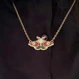 Gothic Moth Necklace Moon, Celestial Witch Accessories, Halloween Party
