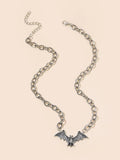 Vintage Punk Gothic Bat Chain Necklace for Women